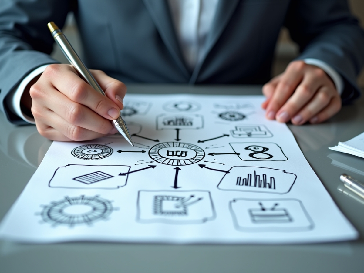 An illustration of a business expanding its digital capabilities, with the GS1 Digital Link connecting various future technologies like AI, IoT, and blockchain