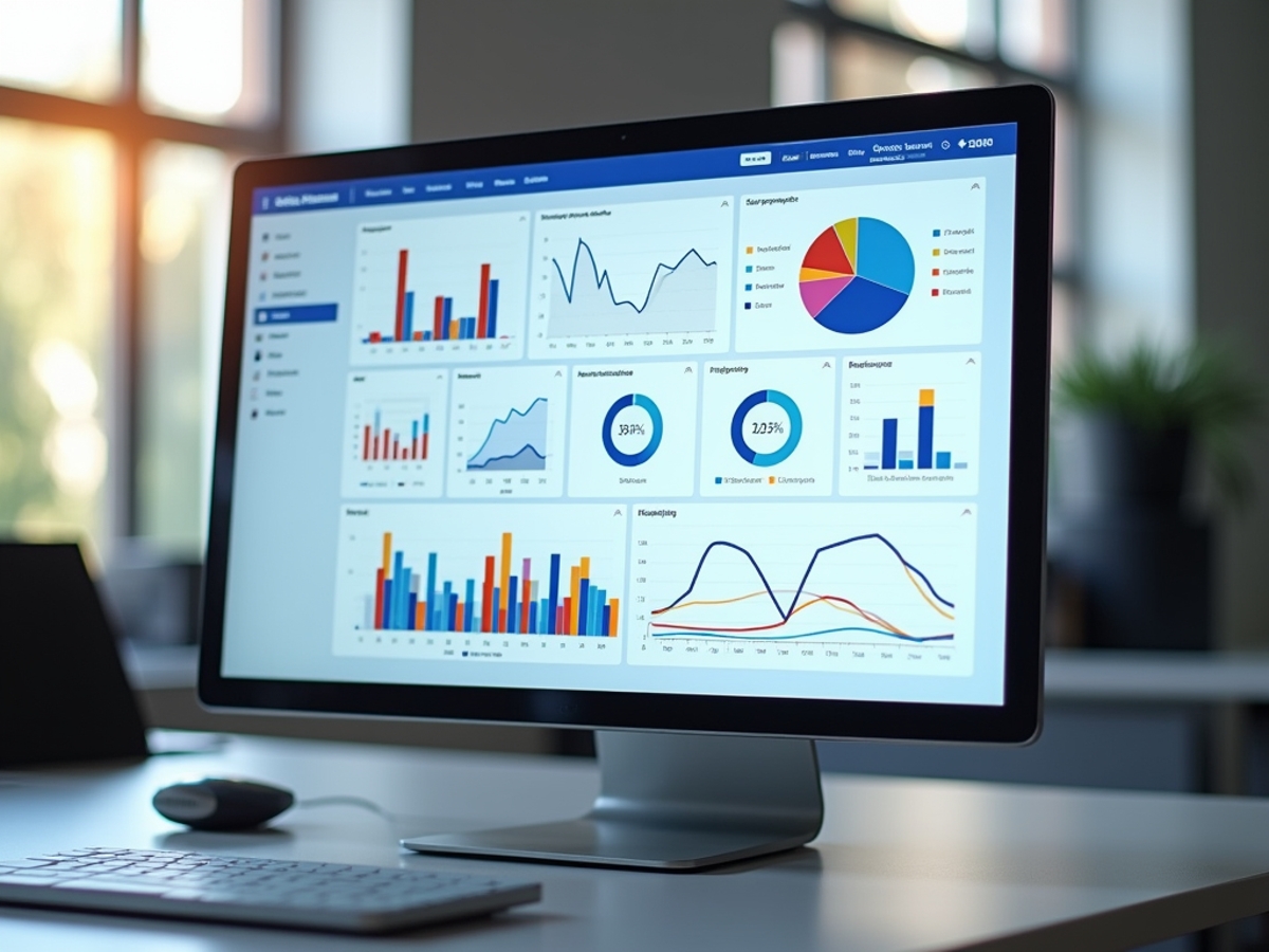 A dashboard showing simplified data management, with consistent product information being accessed across multiple platforms—website, mobile app, and physical stores.